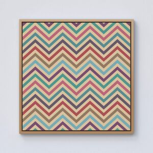 Warren Reed - Designer Geometric Vintage Colored Chevron Pattern Framed Canvas in Light Brown Size: W30" x H30" Light Brown W30" x H30" Warren Reed - Designer Geometric Vintage Colored Chevron Pattern Framed Canvas in Light Brown Size: W30" x H30" Light Brown W30" x H30"