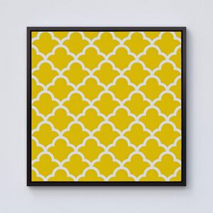 Warren Reed - Designer Geometric Yellow Quatrefoil Wave Framed Canvas in Black Size: w10 inch x h10 inch Black w10 inch x h10 inch Warren Reed - Designer Geometric Yellow Quatrefoil Wave Framed Canvas in Black Size: w10 inch x h10 inch Black w10 inch x h10 inch