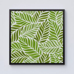 Warren Reed - Designer Green Leaf Pattern Framed Canvas in Black Size: W16" x H16" Black W16" x H16" Warren Reed - Designer Green Leaf Pattern Framed Canvas in Black Size: W16" x H16" Black W16" x H16"