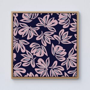 Warren Reed - Designer Pink Navy Floral Botanical Pattern Framed Canvas in Light Brown Size: w10 inch x h10 inch Light Brown w10 inch x h10 inch Warren Reed - Designer Pink Navy Floral Botanical Pattern Framed Canvas in Light Brown Size: w10 inch x h10 inch Light Brown w10 inch x h10 inch