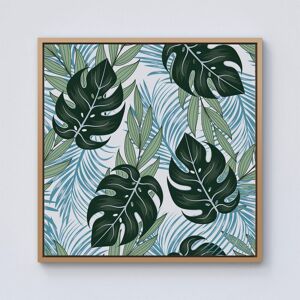 Warren Reed - Designer Tropical Pattern With Bright Plants & Flowers Framed Canvas in Light Brown Size: W30" x H30" Light Brown W30" x H30" Warren Reed - Designer Tropical Pattern With Bright Plants & Flowers Framed Canvas in Light Brown Size: W30" x H30" Light Brown W30" x H30"