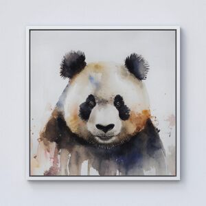 Warren Reed - Designer Panda Watercolour Framed Canvas in Off-White Size: W30" x H30" Off-White W30" x H30" Warren Reed - Designer Panda Watercolour Framed Canvas in Off-White Size: W30" x H30" Off-White W30" x H30"