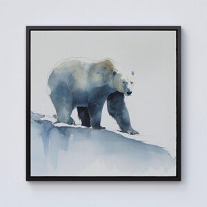 Warren Reed - Designer Polar Bear Watercolour Framed Canvas in Black Size: W30" x H30" Black W30" x H30" Warren Reed - Designer Polar Bear Watercolour Framed Canvas in Black Size: W30" x H30" Black W30" x H30"