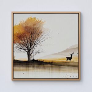 Warren Reed - Designer Autumn Landscape Stag Watercolour Framed Canvas in Light Brown Size: W30" x H30" Light Brown W30" x H30" Warren Reed - Designer Autumn Landscape Stag Watercolour Framed Canvas in Light Brown Size: W30" x H30" Light Brown W30" x H30"