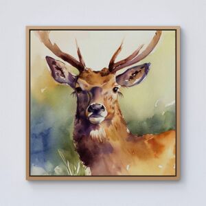 Warren Reed - Designer Splendid Stag Watercolour Framed Canvas in Light Brown Size: W30" x H30" Light Brown W30" x H30" Warren Reed - Designer Splendid Stag Watercolour Framed Canvas in Light Brown Size: W30" x H30" Light Brown W30" x H30"