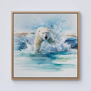 Warren Reed - Designer Hunting Polar Bear Watercolour Framed Canvas in Light Brown Size: w10 inch x h10 inch Light Brown w10 inch x h10 inch Warren Reed - Designer Hunting Polar Bear Watercolour Framed Canvas in Light Brown Size: w10 inch x h10 inch Light Brown w10 inch x h10 inch