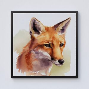 Warren Reed - Designer Fox Watercolour Framed Canvas in Black Size: w40 inch x h40 inch Black w40 inch x h40 inch Warren Reed - Designer Fox Watercolour Framed Canvas in Black Size: w40 inch x h40 inch Black w40 inch x h40 inch