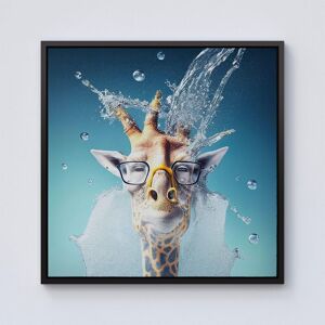 Warren Reed - Designer Giraffe With Glasses Splashart Framed Canvas in Black Size: W30" x H30" Black W30" x H30" Warren Reed - Designer Giraffe With Glasses Splashart Framed Canvas in Black Size: W30" x H30" Black W30" x H30"