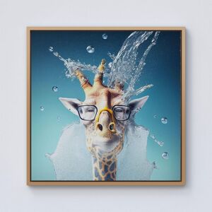 Warren Reed - Designer Giraffe With Glasses Splashart Framed Canvas in Light Brown Size: W30" x H30" Light Brown W30" x H30" Warren Reed - Designer Giraffe With Glasses Splashart Framed Canvas in Light Brown Size: W30" x H30" Light Brown W30" x H30"