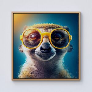 Warren Reed - Designer Meerkat With Glasses Splashart Framed Canvas in Light Brown Size: w40 inch x h40 inch Light Brown w40 inch x h40 inch Warren Reed - Designer Meerkat With Glasses Splashart Framed Canvas in Light Brown Size: w40 inch x h40 inch Light Brown w40 inch x h40 inch