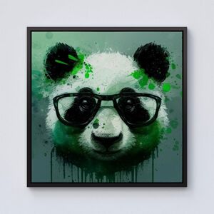 Warren Reed - Designer Panda With Glasses, Green Splashart Framed Canvas in Black Size: W16" x H16" Black W16" x H16" Warren Reed - Designer Panda With Glasses, Green Splashart Framed Canvas in Black Size: W16" x H16" Black W16" x H16"