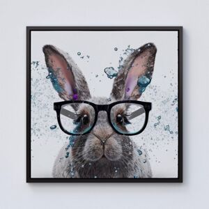 Warren Reed - Designer Rabbit With Glasses Splashart Framed Canvas in Black Size: W30" x H30" Black W30" x H30" Warren Reed - Designer Rabbit With Glasses Splashart Framed Canvas in Black Size: W30" x H30" Black W30" x H30"