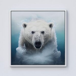 Warren Reed - Designer Polar Bear Splashart Framed Canvas in Off-White Size: W30" x H30" Off-White W30" x H30" Warren Reed - Designer Polar Bear Splashart Framed Canvas in Off-White Size: W30" x H30" Off-White W30" x H30"