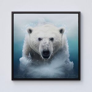 Warren Reed - Designer Polar Bear Splashart Framed Canvas in Black Size: W30" x H30" Black W30" x H30" Warren Reed - Designer Polar Bear Splashart Framed Canvas in Black Size: W30" x H30" Black W30" x H30"