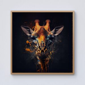 Warren Reed - Designer Golden Giraffe Face Splashart Framed Canvas in Light Brown Size: W16" x H16" Light Brown W16" x H16" Warren Reed - Designer Golden Giraffe Face Splashart Framed Canvas in Light Brown Size: W16" x H16" Light Brown W16" x H16"