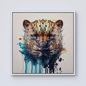 Warren Reed - Designer Leapoard Face Splashart On Light Background Framed Canvas in Off-White Size: w40 inch x h40 inch Off-White w40 inch x h40 inch Warren Reed - Designer Leapoard Face Splashart On Light Background Framed Canvas in Off-White Size: w40 inch x h40 inch Off-White w40 inch x h40 inch