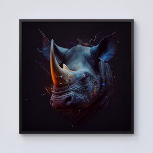 Warren Reed - Designer Rhino Face Splashart Framed Canvas in Black Size: w10 inch x h10 inch Black w10 inch x h10 inch Warren Reed - Designer Rhino Face Splashart Framed Canvas in Black Size: w10 inch x h10 inch Black w10 inch x h10 inch