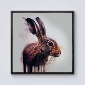 Warren Reed - Designer Hare Face Splashart Framed Canvas in Black Size: w40 inch x h40 inch Black w40 inch x h40 inch Warren Reed - Designer Hare Face Splashart Framed Canvas in Black Size: w40 inch x h40 inch Black w40 inch x h40 inch