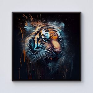 Warren Reed - Designer Tiger Face Splashart Dark Background Framed Canvas in Black Size: w40 inch x h40 inch Black w40 inch x h40 inch Warren Reed - Designer Tiger Face Splashart Dark Background Framed Canvas in Black Size: w40 inch x h40 inch Black w40 inch x h40 inch