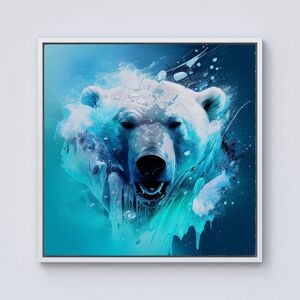 Warren Reed - Designer Polar Bear Face Splashart Framed Canvas in Off-White Size: w10 inch x h10 inch Off-White w10 inch x h10 inch Warren Reed - Designer Polar Bear Face Splashart Framed Canvas in Off-White Size: w10 inch x h10 inch Off-White w10 inch x h10 inch