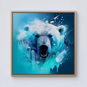 Warren Reed - Designer Polar Bear Face Splashart Framed Canvas in Light Brown Size: W16" x H16" Light Brown W16" x H16" Warren Reed - Designer Polar Bear Face Splashart Framed Canvas in Light Brown Size: W16" x H16" Light Brown W16" x H16"