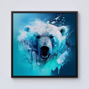 Warren Reed - Designer Polar Bear Face Splashart Framed Canvas in Black Size: W30" x H30" Black W30" x H30" Warren Reed - Designer Polar Bear Face Splashart Framed Canvas in Black Size: W30" x H30" Black W30" x H30"