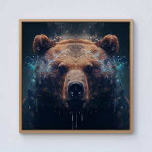 Warren Reed - Designer Brown Bear Face Splashart Framed Canvas in Light Brown Size: W16" x H16" Light Brown W16" x H16" Warren Reed - Designer Brown Bear Face Splashart Framed Canvas in Light Brown Size: W16" x H16" Light Brown W16" x H16"