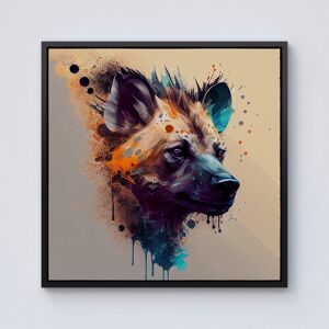 Warren Reed - Designer Hyena Face Splashart Light Background Framed Canvas in Black Size: w10 inch x h10 inch Black w10 inch x h10 inch Warren Reed - Designer Hyena Face Splashart Light Background Framed Canvas in Black Size: w10 inch x h10 inch Black w10 inch x h10 inch