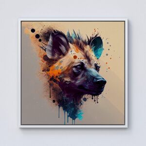 Warren Reed - Designer Hyena Face Splashart Light Background Framed Canvas in Off-White Size: W30" x H30" Off-White W30" x H30" Warren Reed - Designer Hyena Face Splashart Light Background Framed Canvas in Off-White Size: W30" x H30" Off-White W30" x H30"