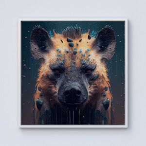 Warren Reed - Designer Hyena Face Splashart Dark Background Framed Canvas in Off-White Size: w40 inch x h40 inch Off-White w40 inch x h40 inch Warren Reed - Designer Hyena Face Splashart Dark Background Framed Canvas in Off-White Size: w40 inch x h40 inch Off-White w40 inch x h40 inch
