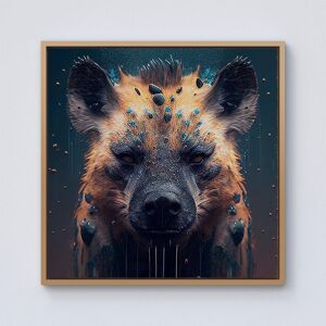 Warren Reed - Designer Hyena Face Splashart Dark Background Framed Canvas in Light Brown Size: w40 inch x h40 inch Light Brown w40 inch x h40 inch Warren Reed - Designer Hyena Face Splashart Dark Background Framed Canvas in Light Brown Size: w40 inch x h40 inch Light Brown w40 inch x h40 inch