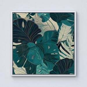 Warren Reed - Designer Tropical Green Leaves Framed Canvas in Off-White Size: W16" x H16" Off-White W16" x H16" Warren Reed - Designer Tropical Green Leaves Framed Canvas in Off-White Size: W16" x H16" Off-White W16" x H16"