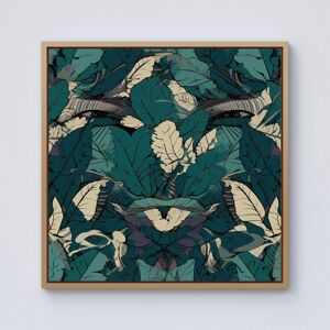 Warren Reed - Designer Green Beige Tropical Leaves Framed Canvas in Light Brown Size: W30" x H30" Light Brown W30" x H30" Warren Reed - Designer Green Beige Tropical Leaves Framed Canvas in Light Brown Size: W30" x H30" Light Brown W30" x H30"