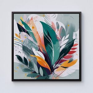 Warren Reed - Designer Coloured Abstrace Feather Leaves Framed Canvas in Black Size: w10 inch x h10 inch Black w10 inch x h10 inch Warren Reed - Designer Coloured Abstrace Feather Leaves Framed Canvas in Black Size: w10 inch x h10 inch Black w10 inch x h10 inch