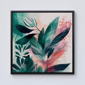 Warren Reed - Designer Green Feather leaves Tropical Framed Canvas in Black Size: W16" x H16" Black W16" x H16" Warren Reed - Designer Green Feather leaves Tropical Framed Canvas in Black Size: W16" x H16" Black W16" x H16"