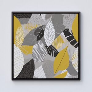 Warren Reed - Designer Grey Yellow Autumn Leaves Framed Canvas in Black Size: W30" x H30" Black W30" x H30" Warren Reed - Designer Grey Yellow Autumn Leaves Framed Canvas in Black Size: W30" x H30" Black W30" x H30"