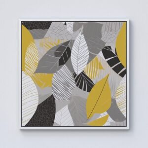 Warren Reed - Designer Grey Yellow Autumn Leaves Framed Canvas in Off-White Size: w40 inch x h40 inch Off-White w40 inch x h40 inch Warren Reed - Designer Grey Yellow Autumn Leaves Framed Canvas in Off-White Size: w40 inch x h40 inch Off-White w40 inch x h40 inch
