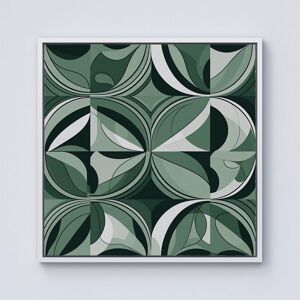Warren Reed - Designer Geometric Green Black Framed Canvas in Off-White Size: W30" x H30" Off-White W30" x H30" Warren Reed - Designer Geometric Green Black Framed Canvas in Off-White Size: W30" x H30" Off-White W30" x H30"