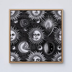 Warren Reed - Designer Moon & Sun Black White Framed Canvas in Light Brown Size: w10 inch x h10 inch Light Brown w10 inch x h10 inch Warren Reed - Designer Moon & Sun Black White Framed Canvas in Light Brown Size: w10 inch x h10 inch Light Brown w10 inch x h10 inch