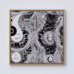 Warren Reed - Designer Abstract Moon & Sun Framed Canvas in Light Brown Size: W30" x H30" Light Brown W30" x H30" Warren Reed - Designer Abstract Moon & Sun Framed Canvas in Light Brown Size: W30" x H30" Light Brown W30" x H30"