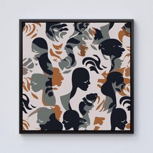 Warren Reed - Designer Abstract Grey Brown Silhouette Framed Canvas in Black Size: w40 inch x h40 inch Black w40 inch x h40 inch Warren Reed - Designer Abstract Grey Brown Silhouette Framed Canvas in Black Size: w40 inch x h40 inch Black w40 inch x h40 inch