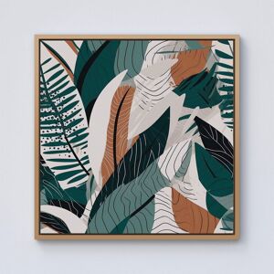 Warren Reed - Designer Autumn Tropical Leaves Green Brown Framed Canvas in Light Brown Size: w10 inch x h10 inch Light Brown w10 inch x h10 inch Warren Reed - Designer Autumn Tropical Leaves Green Brown Framed Canvas in Light Brown Size: w10 inch x h10 inch Light Brown w10 inch x h10 inch