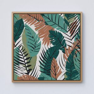 Warren Reed - Designer Tropical Floral Leaves Green Brown Framed Canvas in Light Brown Size: w10 inch x h10 inch Light Brown w10 inch x h10 inch Warren Reed - Designer Tropical Floral Leaves Green Brown Framed Canvas in Light Brown Size: w10 inch x h10 inch Light Brown w10 inch x h10 inch