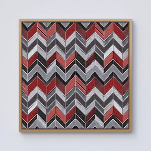 Warren Reed - Designer Red Grey Geometric Pattern Framed Canvas in Light Brown Size: W16" x H16" Light Brown W16" x H16" Warren Reed - Designer Red Grey Geometric Pattern Framed Canvas in Light Brown Size: W16" x H16" Light Brown W16" x H16"