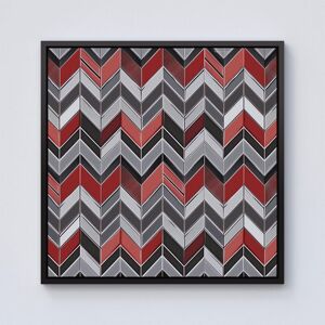 Warren Reed - Designer Red Grey Geometric Pattern Framed Canvas in Black Size: w40 inch x h40 inch Black w40 inch x h40 inch Warren Reed - Designer Red Grey Geometric Pattern Framed Canvas in Black Size: w40 inch x h40 inch Black w40 inch x h40 inch