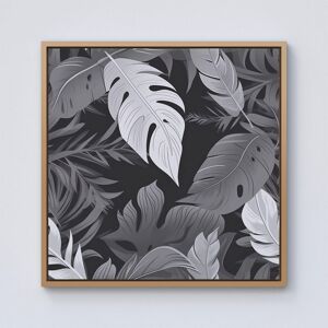 Warren Reed - Designer Black White Tropical Leaves Framed Canvas in Light Brown Size: w10 inch x h10 inch Light Brown w10 inch x h10 inch Warren Reed - Designer Black White Tropical Leaves Framed Canvas in Light Brown Size: w10 inch x h10 inch Light Brown w10 inch x h10 inch