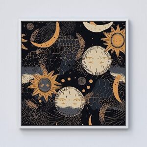Warren Reed - Designer Gold Sun & Moon Framed Canvas in Off-White Size: w40 inch x h40 inch Off-White w40 inch x h40 inch Warren Reed - Designer Gold Sun & Moon Framed Canvas in Off-White Size: w40 inch x h40 inch Off-White w40 inch x h40 inch