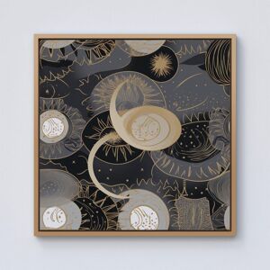 Warren Reed - Designer Abstract Silver Gold Sun & Moon Framed Canvas in Light Brown Size: w40 inch x h40 inch Light Brown w40 inch x h40 inch Warren Reed - Designer Abstract Silver Gold Sun & Moon Framed Canvas in Light Brown Size: w40 inch x h40 inch Light Brown w40 inch x h40 inch