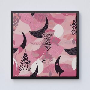 Warren Reed - Designer Abstract Pink Moon Pattern Framed Canvas in Black Size: w40 inch x h40 inch Black w40 inch x h40 inch Warren Reed - Designer Abstract Pink Moon Pattern Framed Canvas in Black Size: w40 inch x h40 inch Black w40 inch x h40 inch