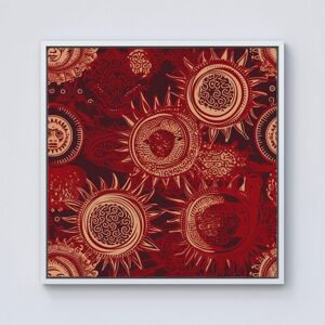 Warren Reed - Designer Abstract Red Moon & Sun Framed Canvas in Off-White Size: W30" x H30" Off-White W30" x H30" Warren Reed - Designer Abstract Red Moon & Sun Framed Canvas in Off-White Size: W30" x H30" Off-White W30" x H30"